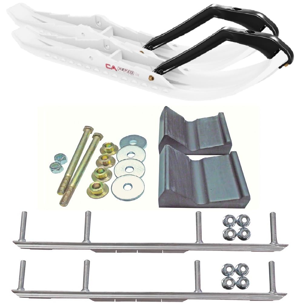 C&A Pro White TMX Snowmobile Skis w/ 4.5