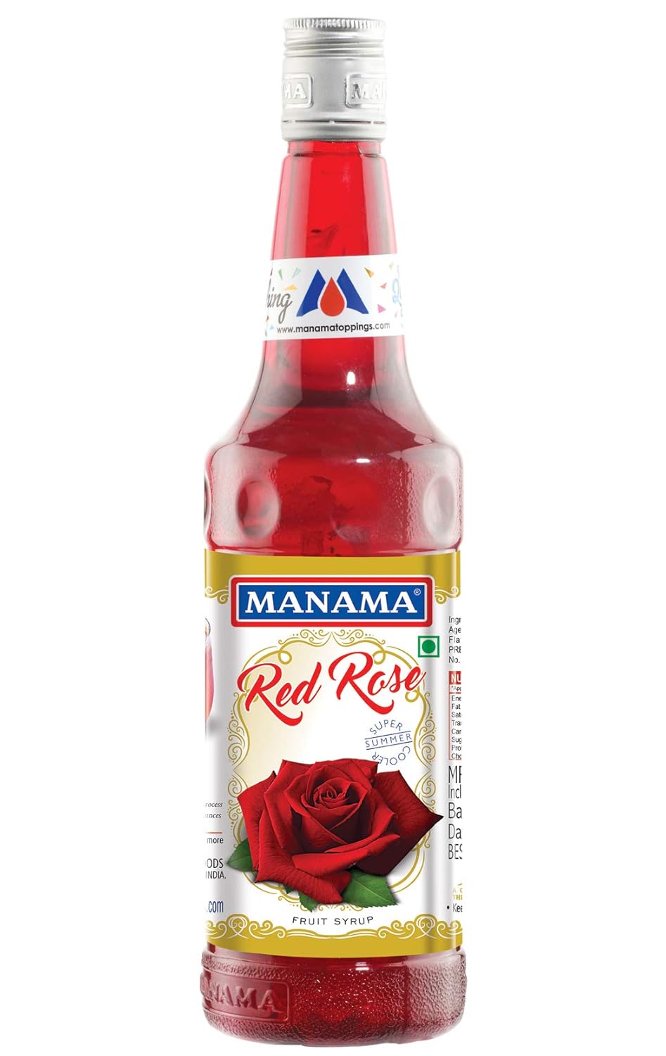 Manama Red Rose Syrup Mixer for Mocktails, Cocktails, Drinks, Juices