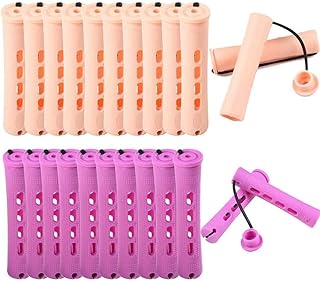 Azonee 20 Pcs Perm Rods Set for Natural Hair 2 Sizes Cold Wave Rods Hair Rollers for Women Hair Curling Rods for Long Medium Small Hair Curler Styling DIY Hairdressing Tools（Light Yellow