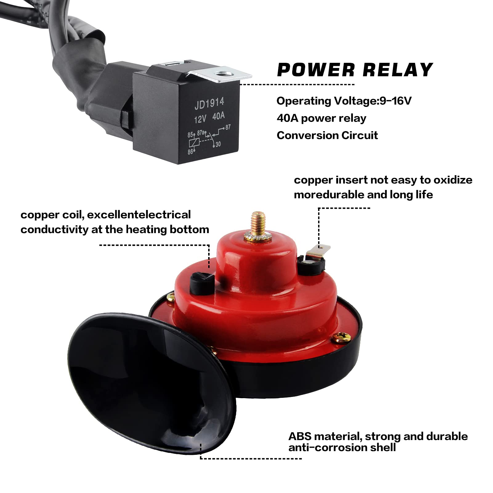 UTV Horn Kit, RZR Horn Kit with Rocker Switch 12V for Polaris RZR