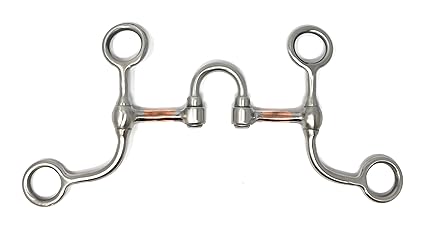 AJ Tack Short Shank Argentine Correction Copper Mouth Horse Bit Brushed Stainless Steel