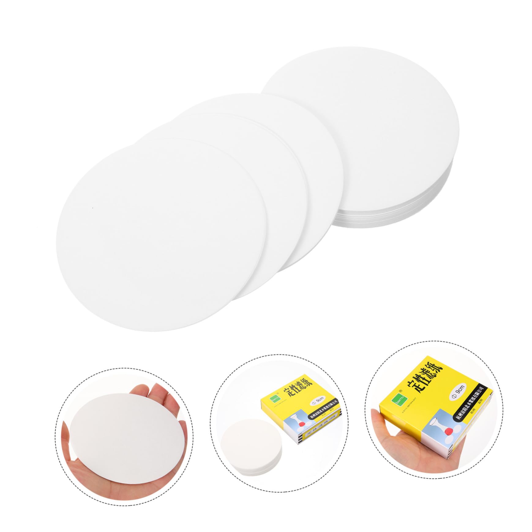 Veemoon 100pcs Paper Saucer Filter Paper Lab Quantitative Filter Cotton Fiber Easy to Use