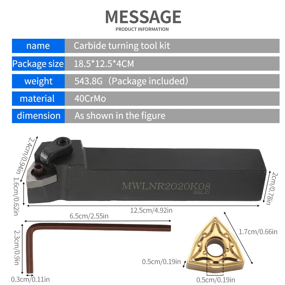 AYNEFY Herramientas de Corte de Torno de Metal, Herramientas de Corte CNC de Primera Calidad, 10 Piezas para Metalurgia Doméstica y Profesional