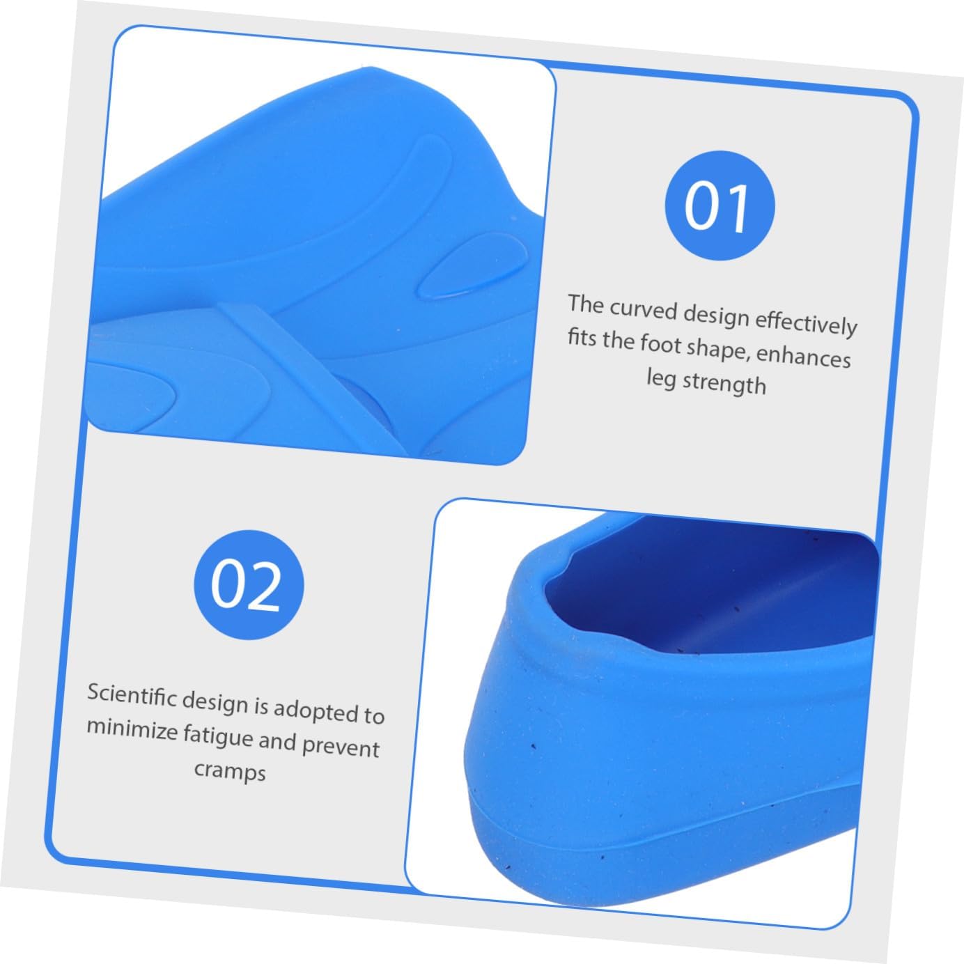 KALLORY Silicone Swimming Fins, Lightweight Training Swim Flippers, Short Snorkeling Fins Blue Xs30-32, ’s Diving Gear for Swim Practice