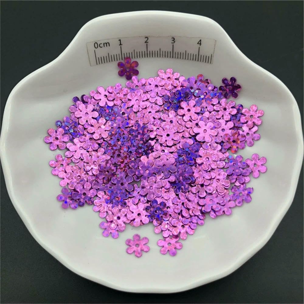 Lentejuelas sueltas planas con forma de flor, 30 g, 9 mm, para coser, zapatos, sombreros, manualidades infantiles, accesorios (rojo, 150 g)