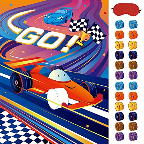WERNNSAI Pin The Wheels on The Car Games - Car Birthday Party Supplies Race Cars...