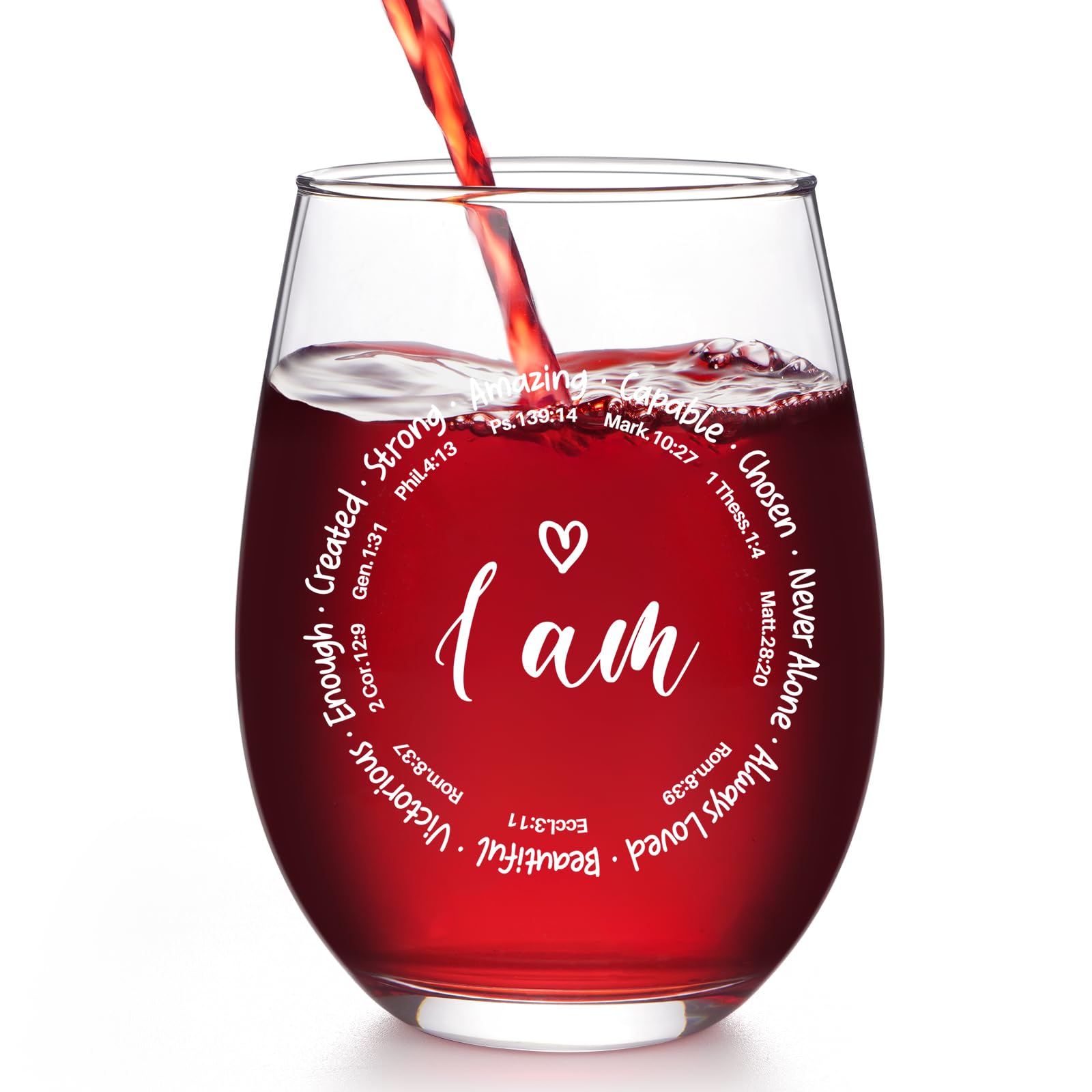 Joymaking Wine Glass Christian Gifts for Women, Religious Gifts for Women 520ml