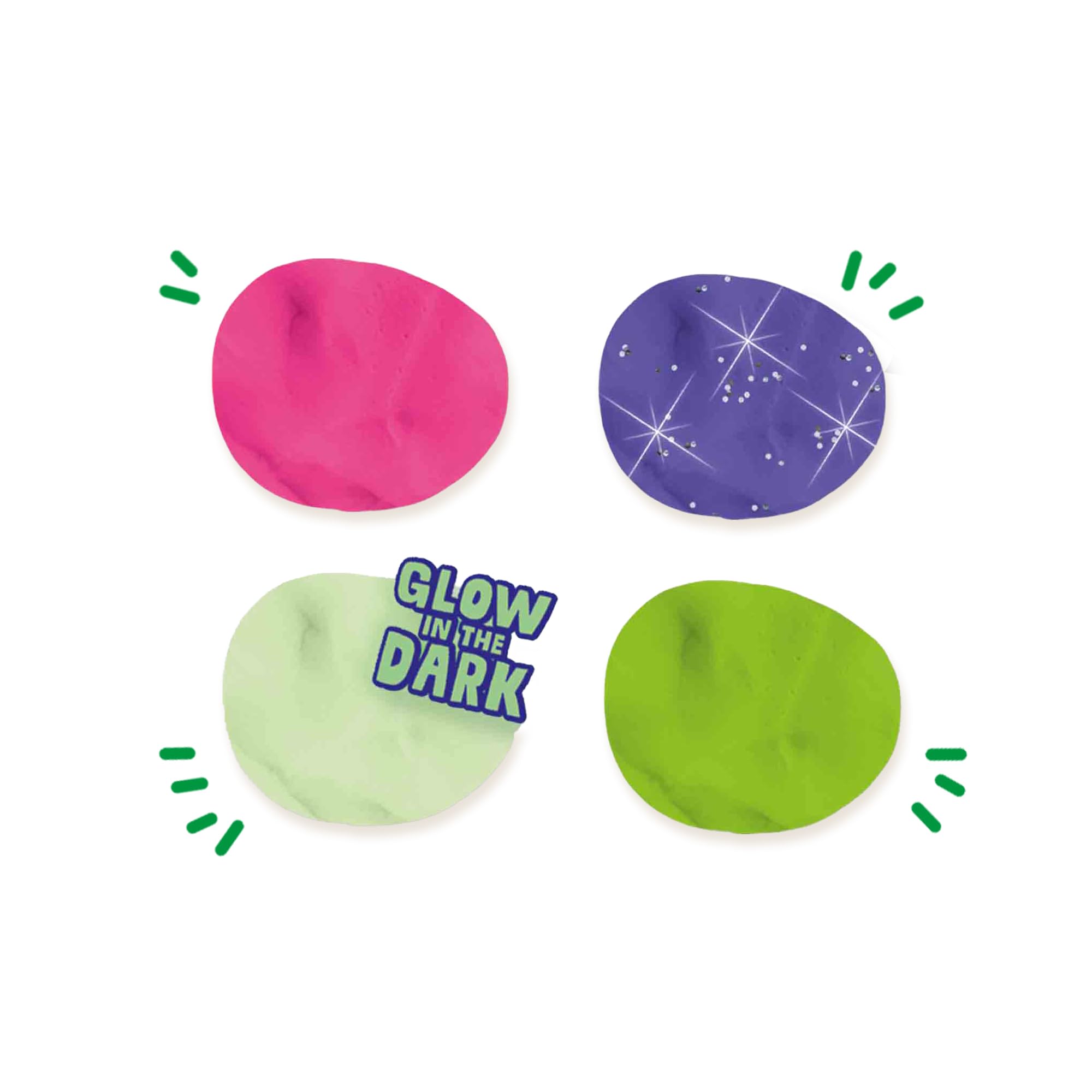 SES Creative 00516 Feel Good Dough-Glow (4 x 90 gr), różne