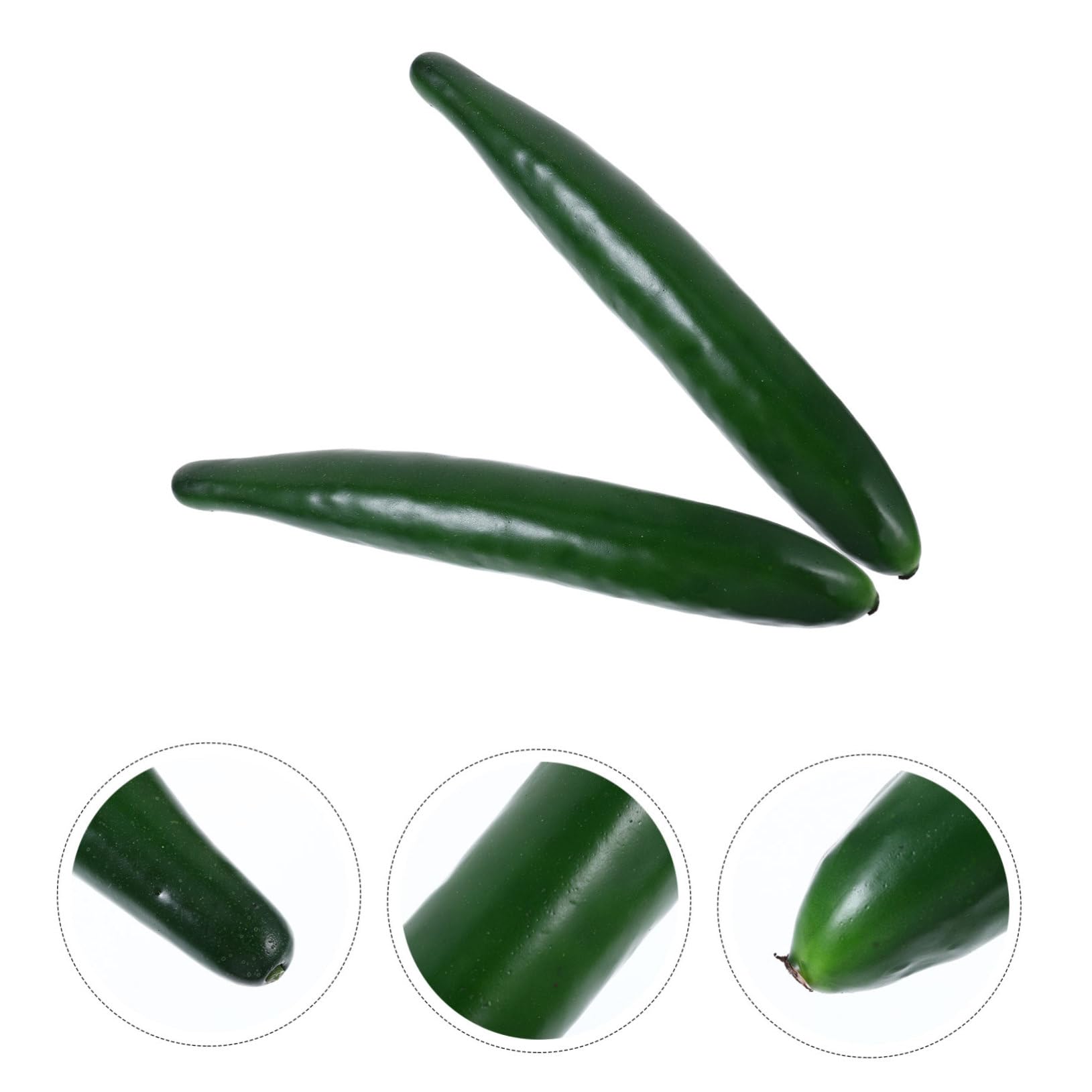 OUNONA 2pcs Restaurant Display Prop Kitchen Fake Artificial Simulation Cucumbers Photography Prop Decorative Party Simulated Vegetable Garden Decorations Faux Vegetables Models Green Foam