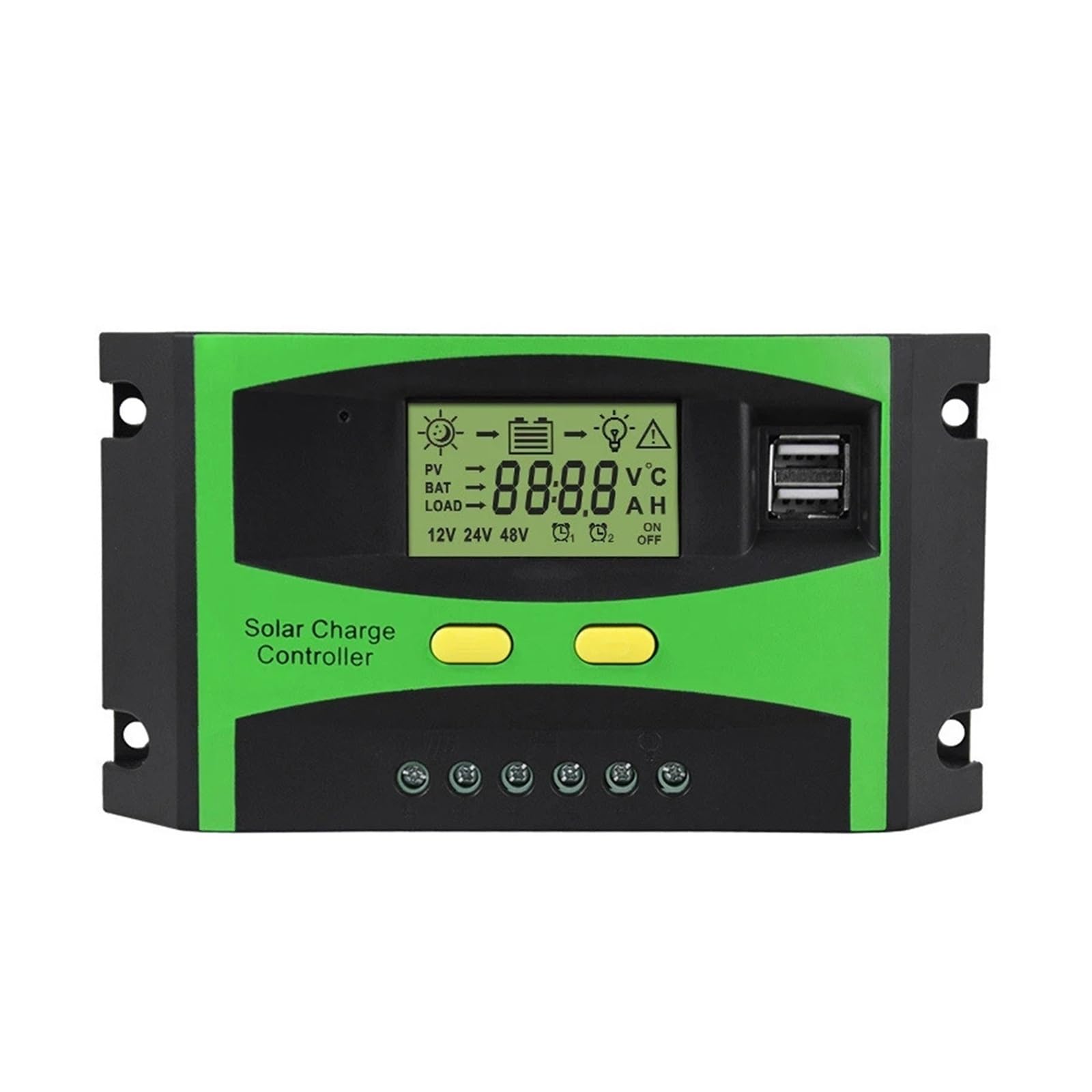 Contrôleur de charge solaire LCD pour l'autonomie en van et chalet 12V 24V