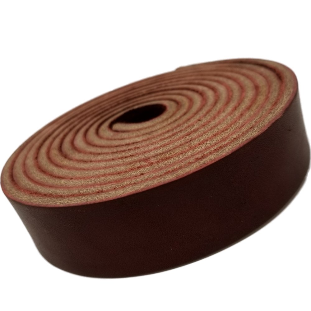 TOFL - Correa de piel (2,54 cm de ancho) 1 Inch Wide 8-9 oz granate