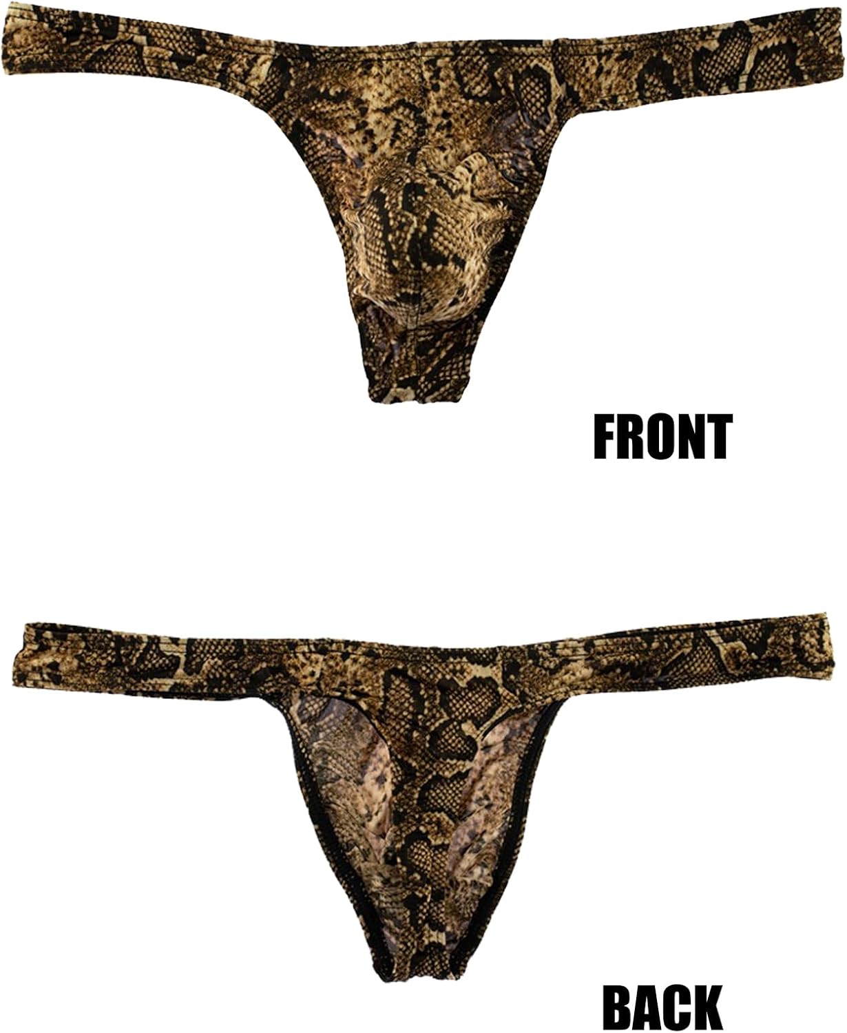 Men's Sexy Thong Underwear T Back Bikini Briefs Low Waist G String with Bulge Pouch Leopard Print Panties S-XL - Image 3