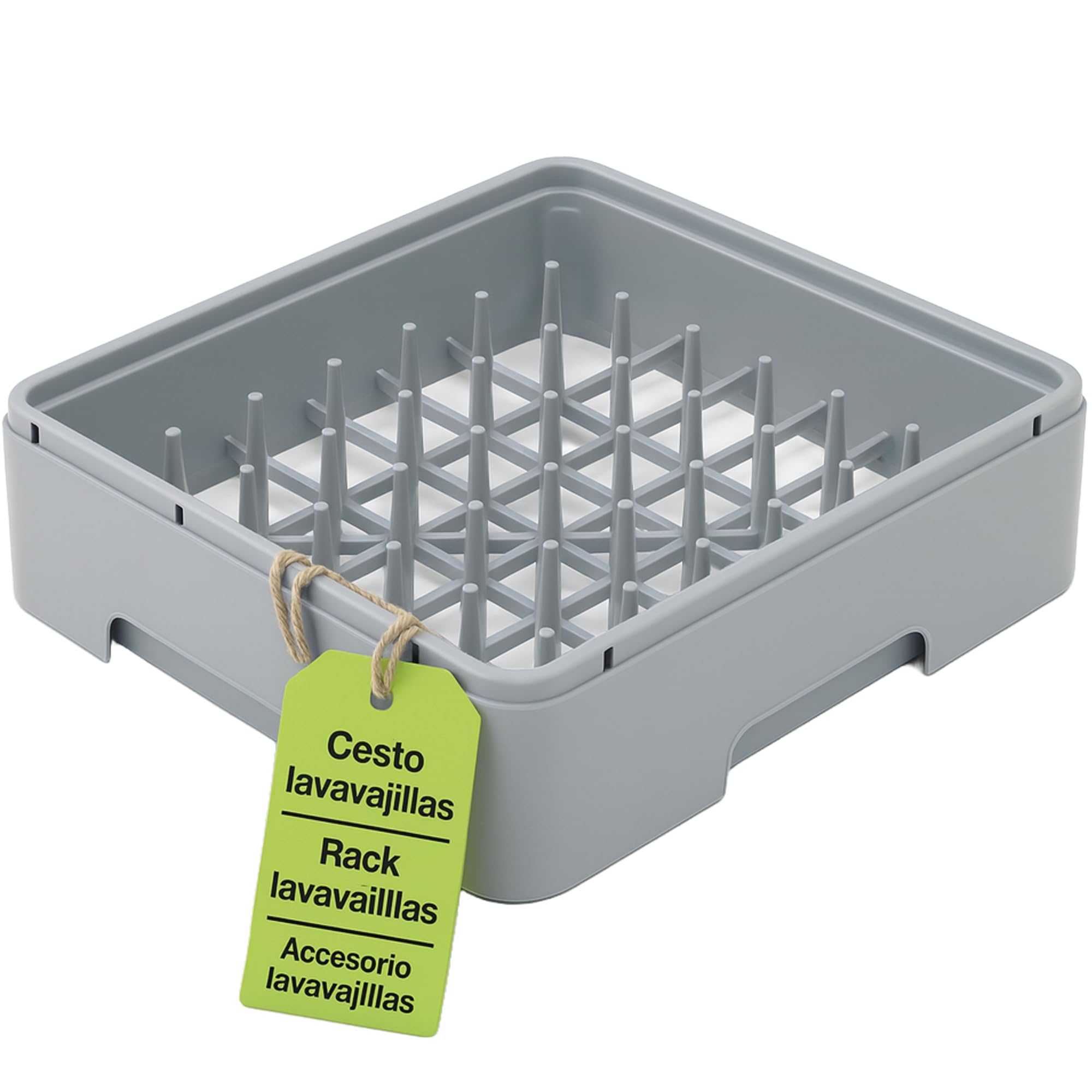 Cesto Lavavajillas Industrial Platos 450x450x106mm Plastico Cerrado Rack Profesional Hosteleria Cesta Platos 14 Unidades 91LV89405 Accesorio Lavavajillas Universal