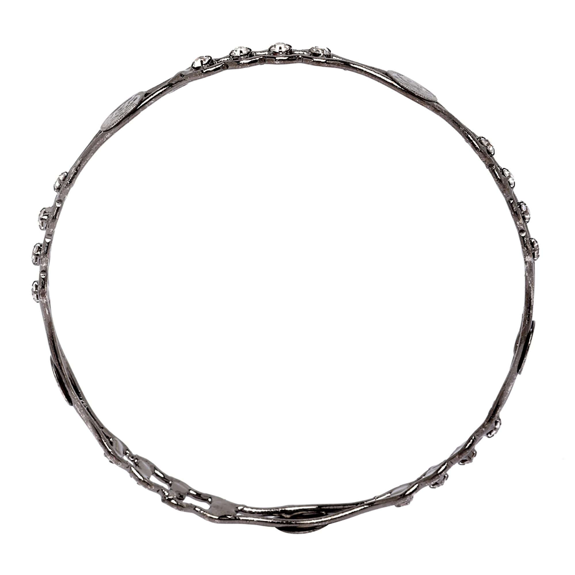 Oxidised Silver-Plated Temple Coin Bangles Set