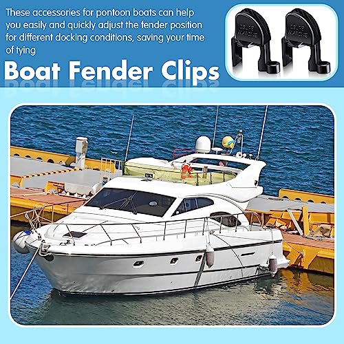 Hanaive 6 Pack Boat Fender Clips Boat Bumper Clips Adjustable Pontoon