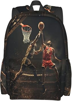 Basketball Slam Dunk Backpack Bookbag Waterproof Backpacks for Women Men Travel Backpack Laptop Backpacks Daypack Shoulder Bag