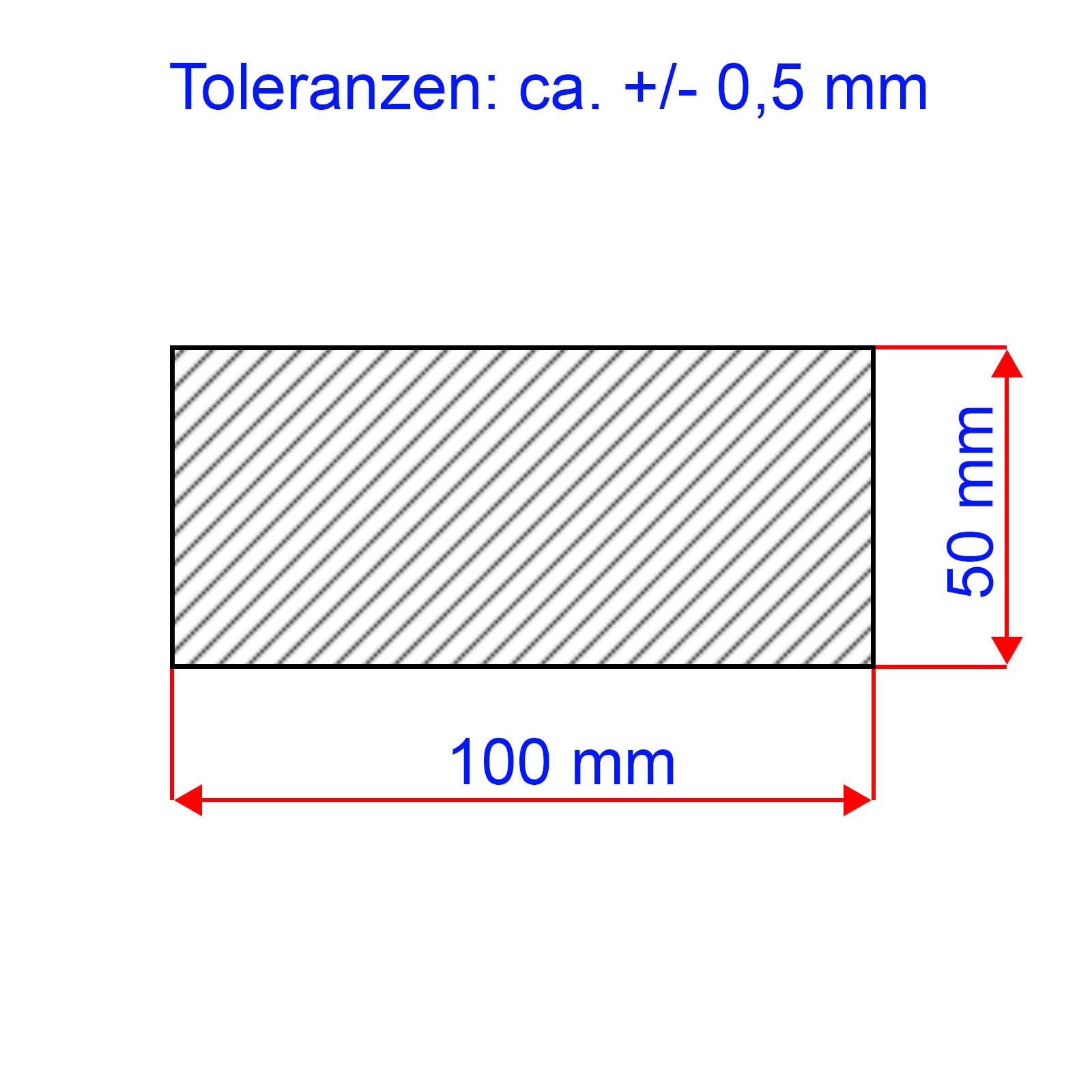 Aluminium Flachmaterial | AlZnMgCu1,5 | 100x50 mm | Länge: 500 mm +/- 5 mm | hochfest