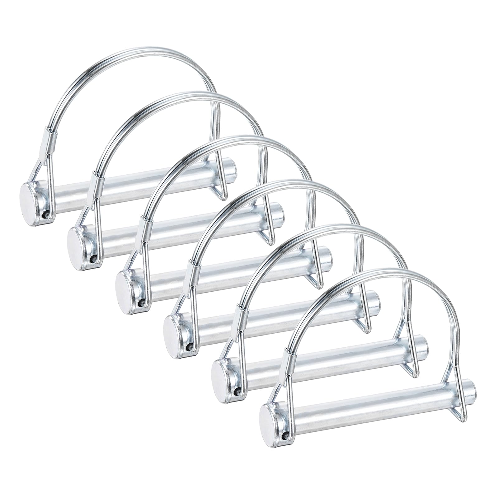 sourcing map M9.5 x 72mm Shaft Locking Pin - 6pcs Safety Shaft Wire Locking Trailer Coupler Pin, for Farm Trailers Towing Lawn Hitches Garden Tractor Kayak Boat