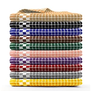 Fecido Classic Dark Kitchen Dish Towels with Hanging Loop - Heavy Duty Absorbent Dish Clothes - European Made 100% Cotton Tea Towels - Set of 4, Black Fecido Classic Dark Kitchen Dish Towels with Hanging Loop Heavy Duty Absorbent Dish Clothes European Made 100 Cotton Tea Towels Set of 4 Black