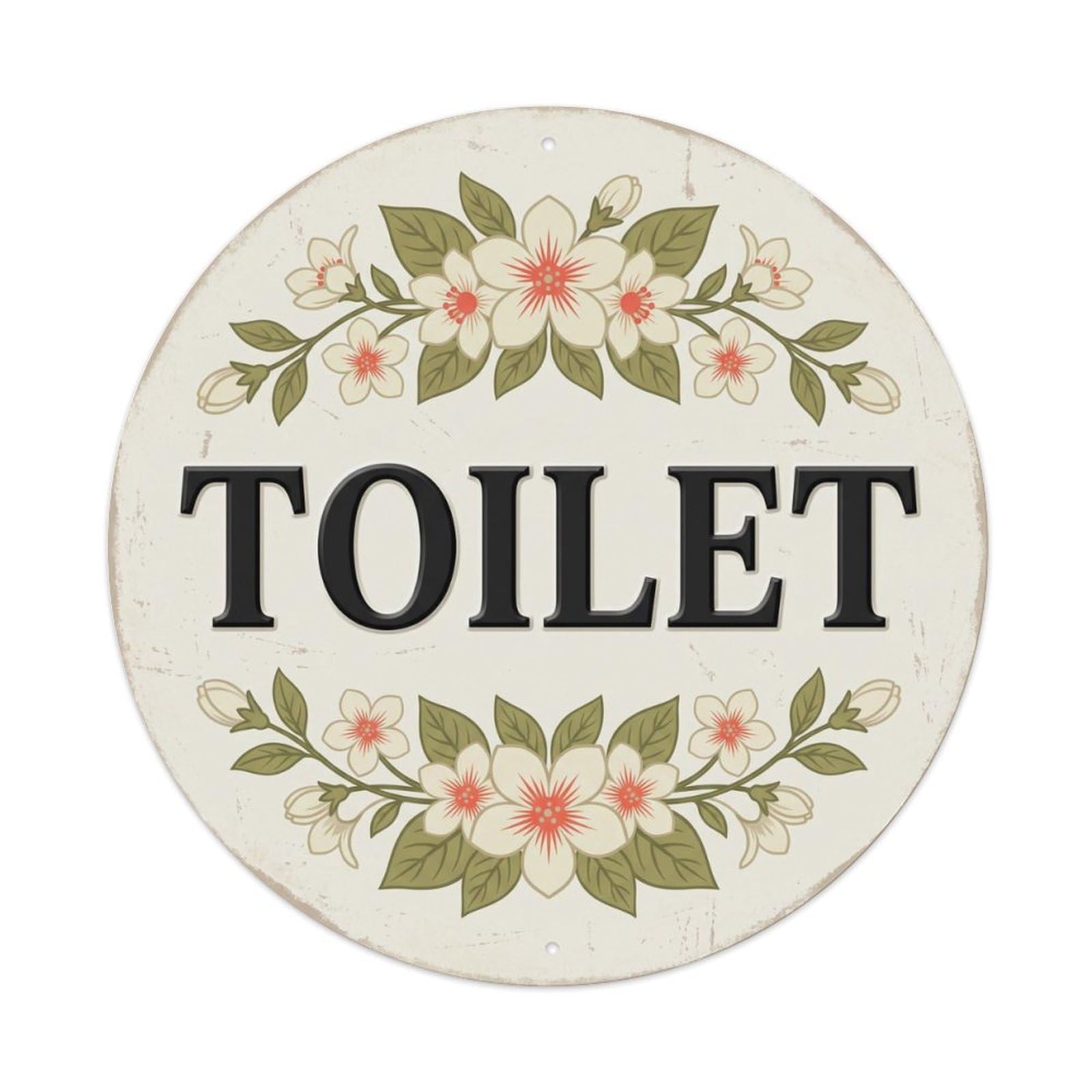 Okahys 8X8inch(20X20cm) Toilet(Wc) Signage Jasmine Vintage Metal Tin Sign