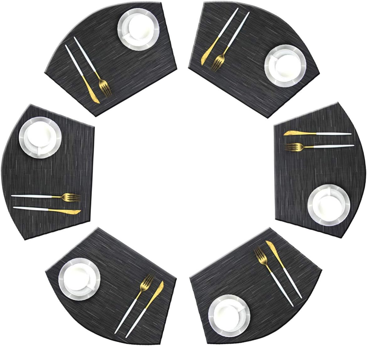 Bright Dream Wedge Placemats for Round Table Woven Vinyl