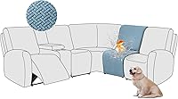 Vista 87 de ALIECOM Fundas 100% impermeables para sofá seccional reclinable en forma de L, fundas elásticas para esquinas de sofá reclinable seccional, funda