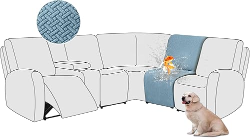 Miniatura 88 de ALIECOM Fundas 100% impermeables para sofá seccional reclinable en forma de L, funda elástica para sofá seccional reclinable de esquina, protector