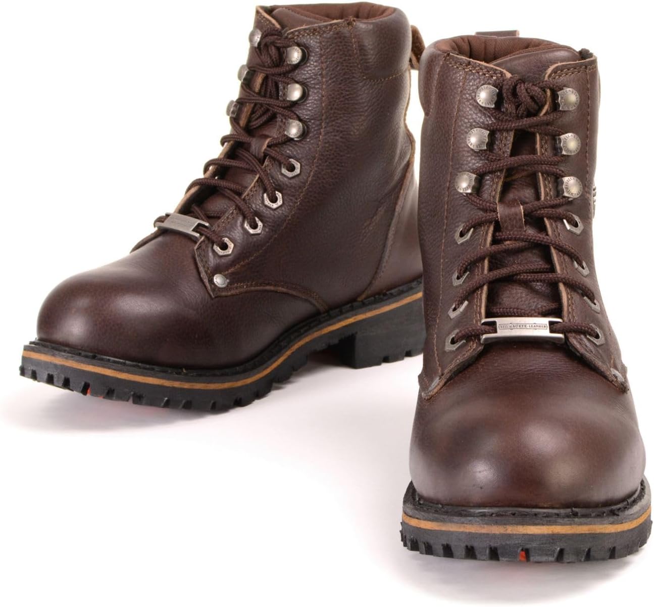 Milwaukee Leather Women's Dark Brown Leather Outdoors Lace-Up Boots for Bikers Casual MBL9308