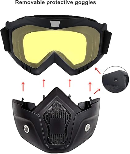Miniatura 3 de Gafas de motocicleta con máscara facial extraíble - Gafas para bicicleta de tierra, ATV, motocross, anti-UV, ajustables, MX, para ciclismo