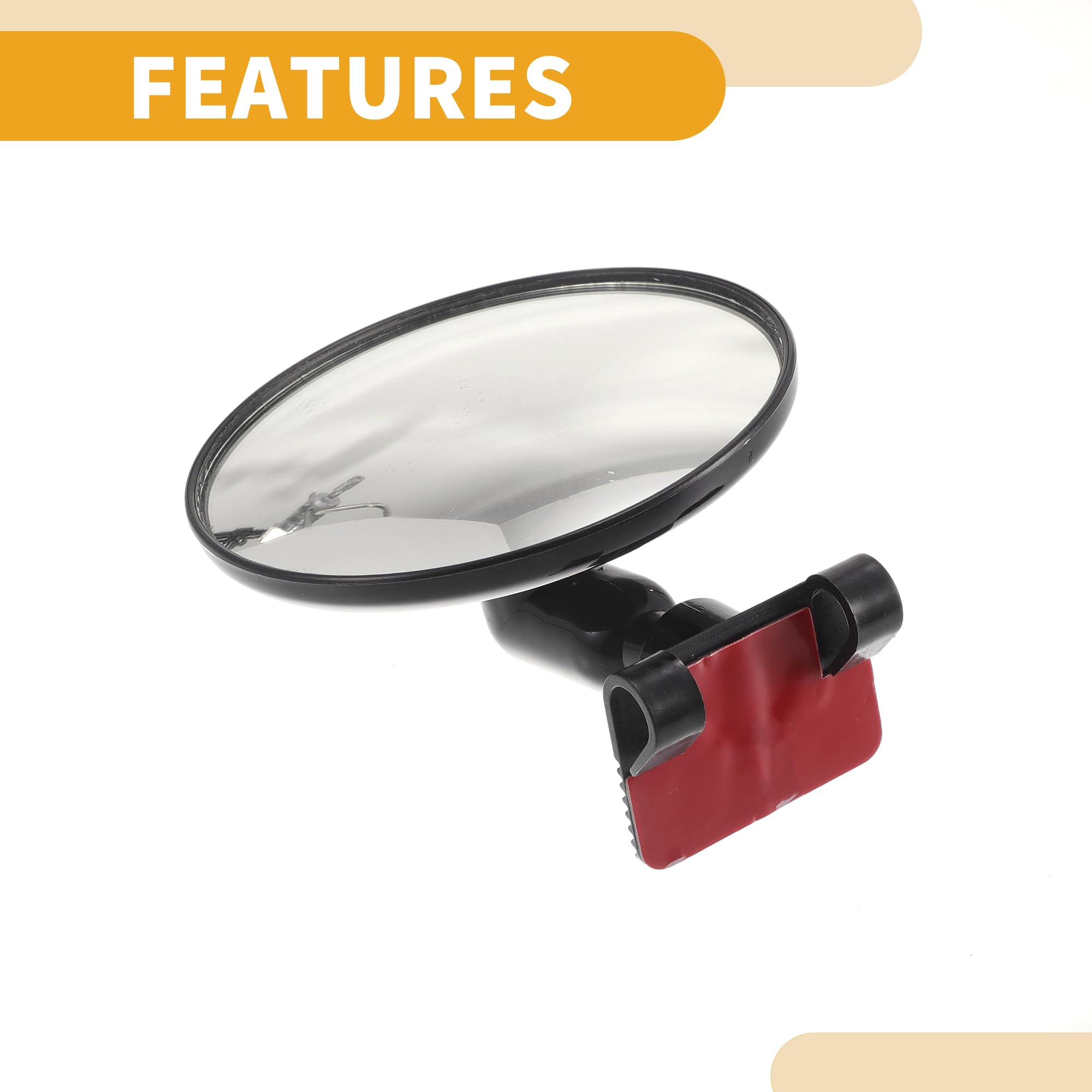 Partuto 1 Pc Middle Universal Blind Spot Car Mirrors - Car - Glass Black, Medium - Image 3