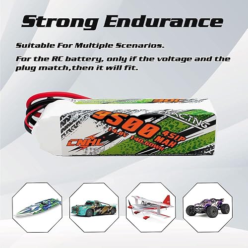 Miniatura 5 de CNHL 4s lipo batería 9500mAh 14.8V 90C lipo batería suave caso con enchufe EC5 para RC coche, camión, barco (2 paquetes)