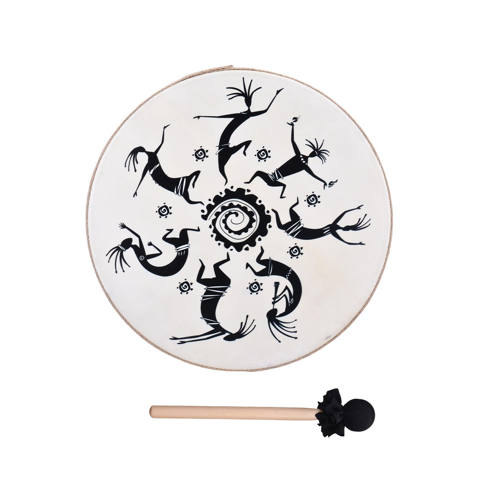 Walmeck Shaman Drum Cowide Frame Drum Leistungsstarke Sound Musik Performance Handtrommeln (14in)