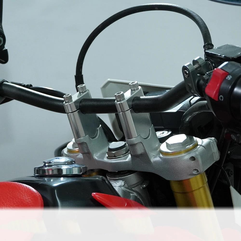 Colliers Serrage Rehausse Guidon Moto Pour Triumph 22 Mm 7/8"(Riser argenté 30 mm)