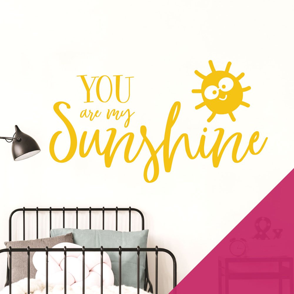 You are My Sunshine - Nursery Wall Sticker, Children Bedroom Wall Quote [Medium] [Magenta]