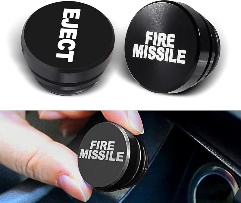Tampa decorativa para tomada de acendedor automotivo icykale preta – 2 unidades