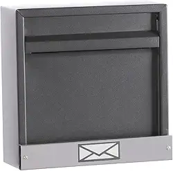 JGC COMERCIAL, Caixa De Correio Carta Grade Horizontal Preta C/Inox