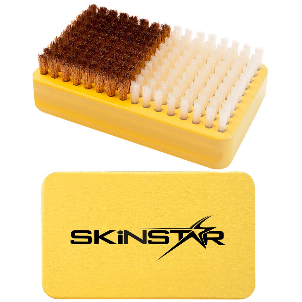 SkinStar Starter Ski Wachs Set, Wachsbügeleisen Bürste Wachs Reiniger 6-teilig gelb