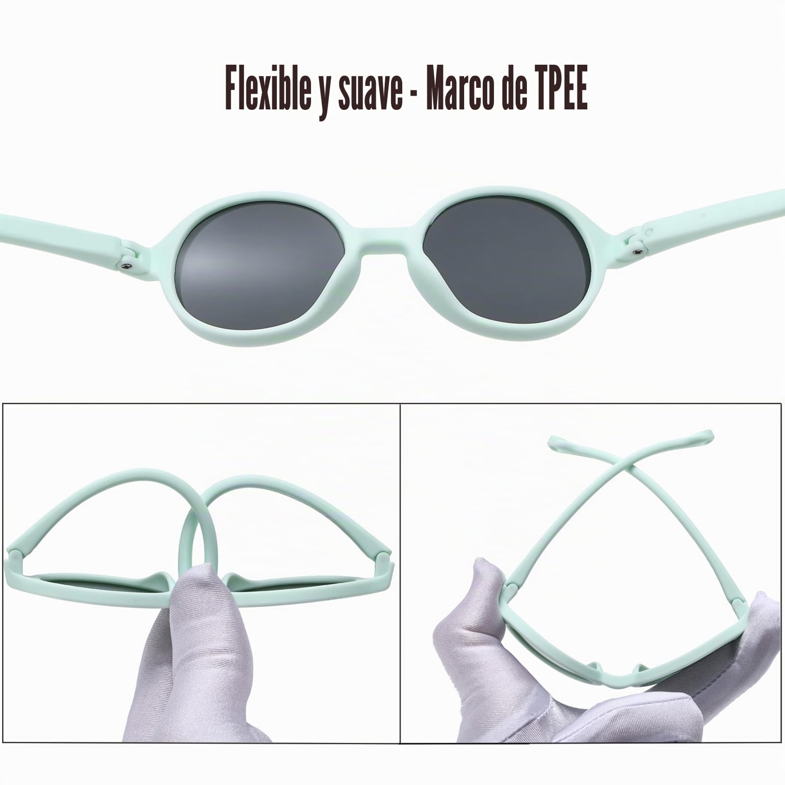 Gafas de sol para bebé de 0 a 36 meses, polarizadas para niños, protección UV400 con correa ajustable para niñas y niños pequeños