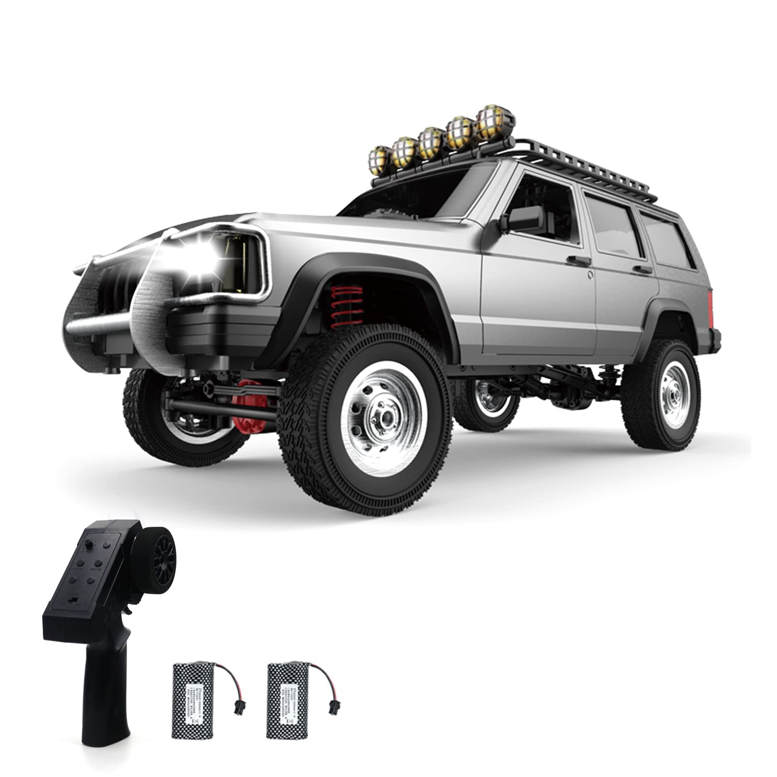 Voiture tout terrain RC 2,4 GHz 4WD à l'échelle 1/12 avec deux batteries