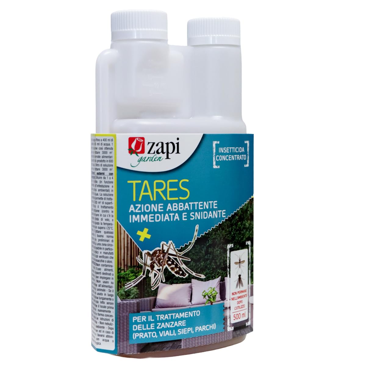 Zapi Garden | Zanzare Piretro Concentrato - Insetticida per Zanzare, Insetticida Concentrato Contro Zanzare, Insetticida Anti Zanzare, Insetticida Esterno Giardino, 500ml