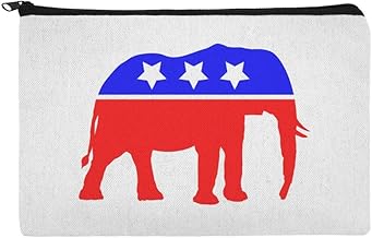 Republican Elephant GOP Conservative America Political Party Pencil Pen Organizer Zipper Pouch Case
