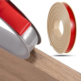 Flexible Furniture Edge Strip, 3/5'' 3/4'' 1'' 1 2/5'' 1 3/5'' Edge Banding, U-Shaped Corner Protector for Veneer Table Cabinet Shelf, Length 6.5ft(Khaki,2m*40mm)