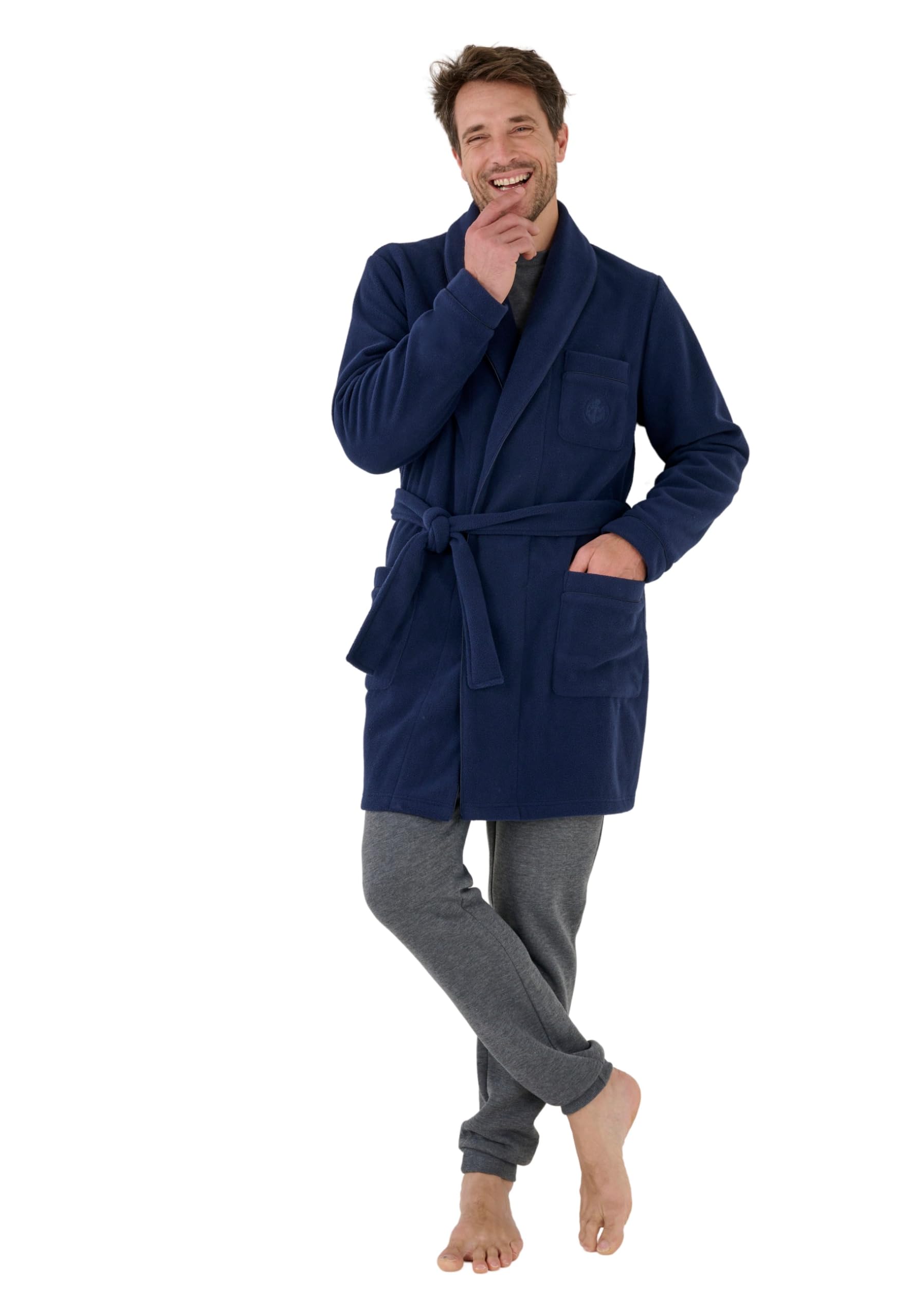 Damart - Mens Thermolactyl Dressing Gown, Navy, M
