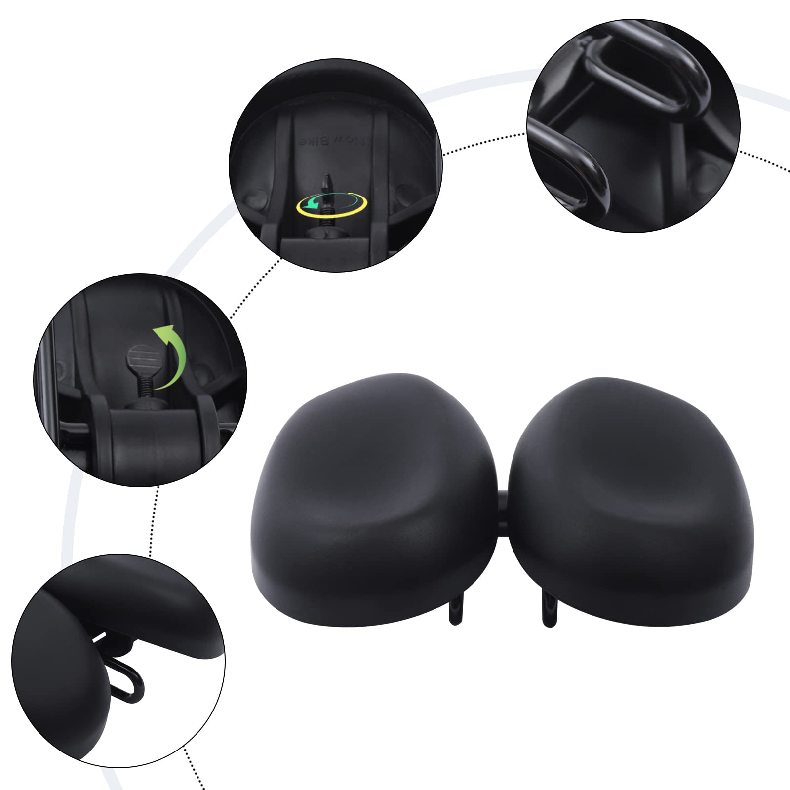 Sella Bici Confortevole - Assorbimento degli Urti - Cuscino Sedile Ergonomico Extra Large - Grande Cuscino di Decompressione - con Doppia Molla - per Mountain Bike, Bici da Strada e Bici da Trekking
