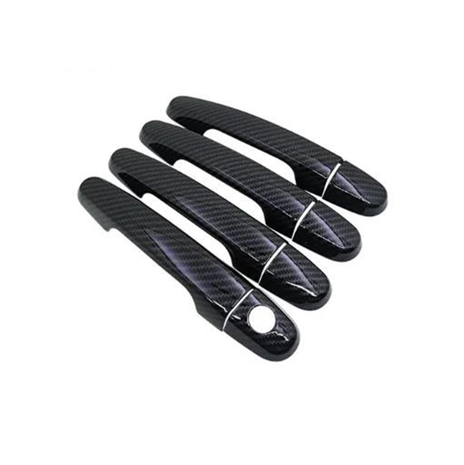 for Toyota for Corolla for Verso AR10 2006 2007 2004~2009 2005 2008 Chrome Door Handle Cover Refit Black Carbon Fibe Car Accessories(Handle 1 Keyhole)