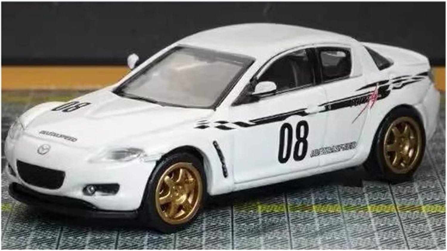Scale car Model 1:64 for RX-8 Supercar Diecast Alloy Miniature Scale Vehicle Decorative Craft Suitable for Decoration(White)
