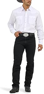 Wrangler Men's Cowboy Cut Silver Edition Slim Fit Boot Cut Jeans