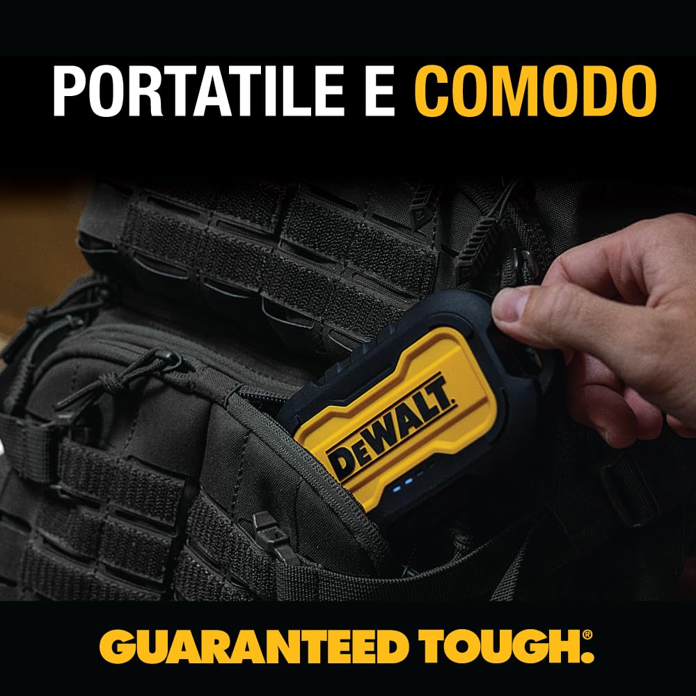 DEWALT Caricabatterie portatile DEWALT, Power Bank, batteria da 10.000 mAh con porta USB-C per iPhone 16/16 Plus/16 Pro/16 Pro Max, serie iPhone 15, iPhone 14/13, Samsung Galaxy