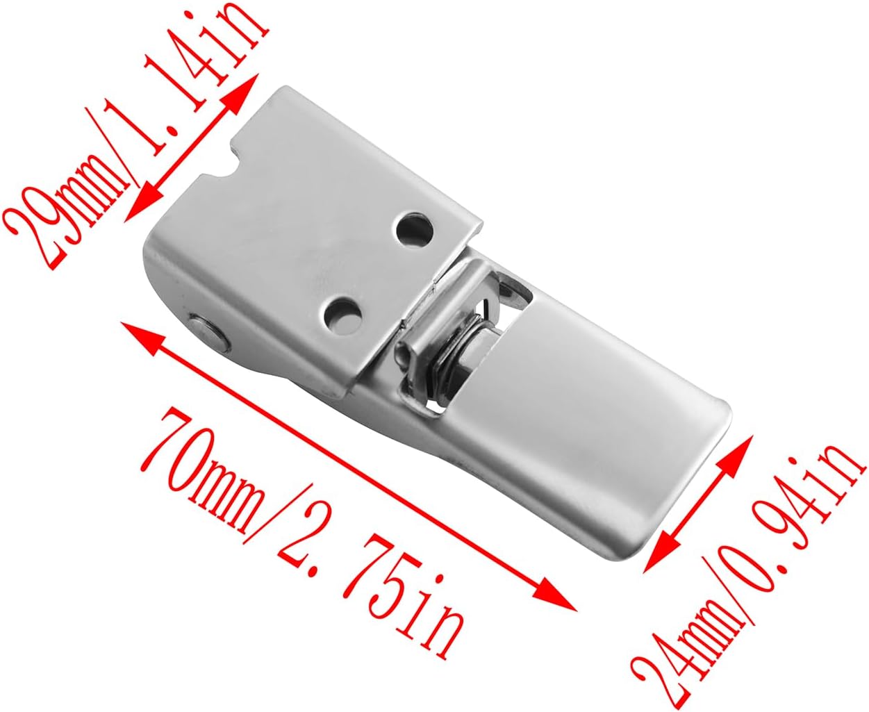 LQ Industrial 2PCS Industrial Machinery Equipment Adjustable Heavy Duty Buckles 70x29x24mm Stainless Steel Spring Loaded Latch Exposed with Anti Loosening Feature for Maintenance Welding Locking