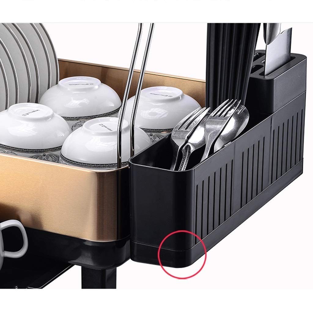 Cucina Semplice Compatto in Acciaio e scolapiatti con Girevole -Proof Inossidabile, plastica Grigia